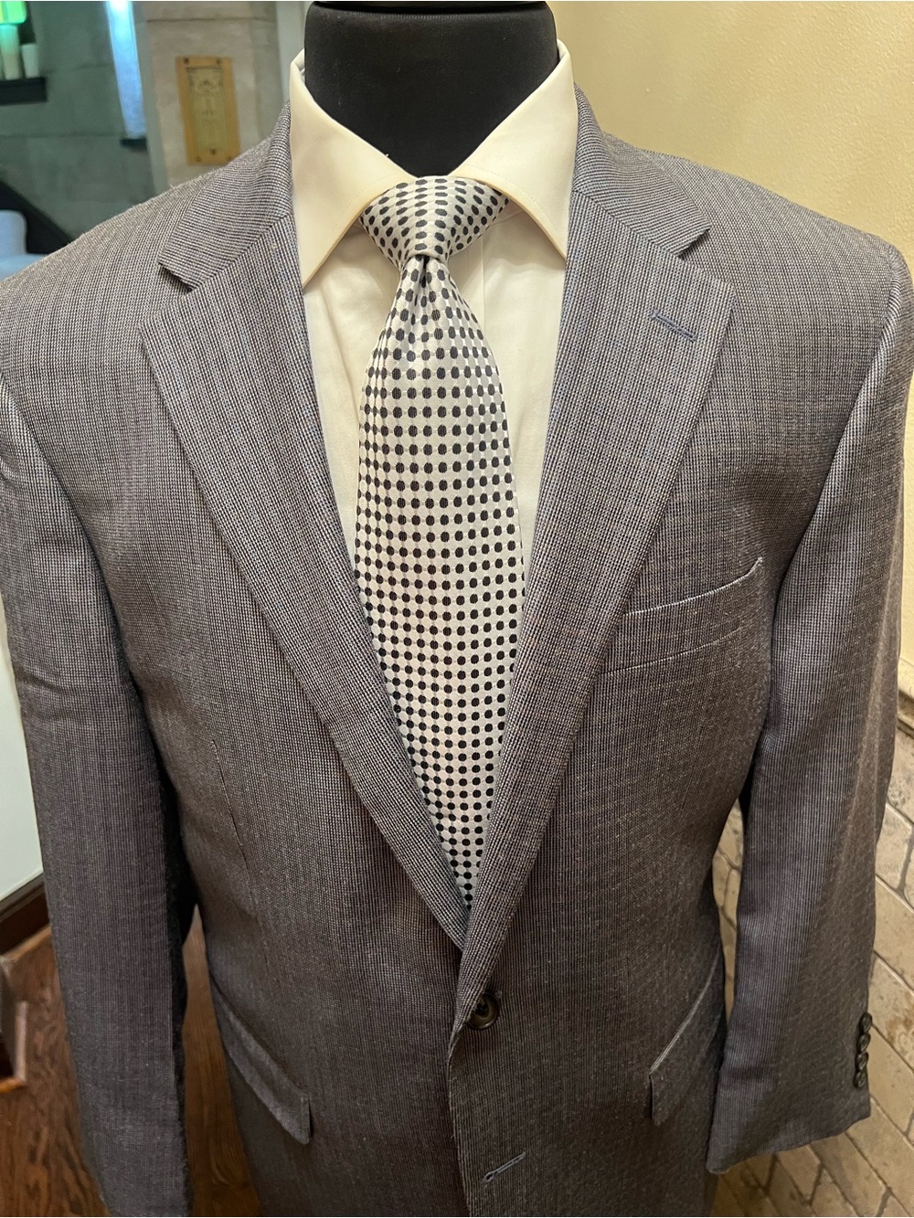 Lauren Ralph Lauren Gray Checked Sport Coat Blazer Wool/Silk Men 42R - Picture 10 of 14